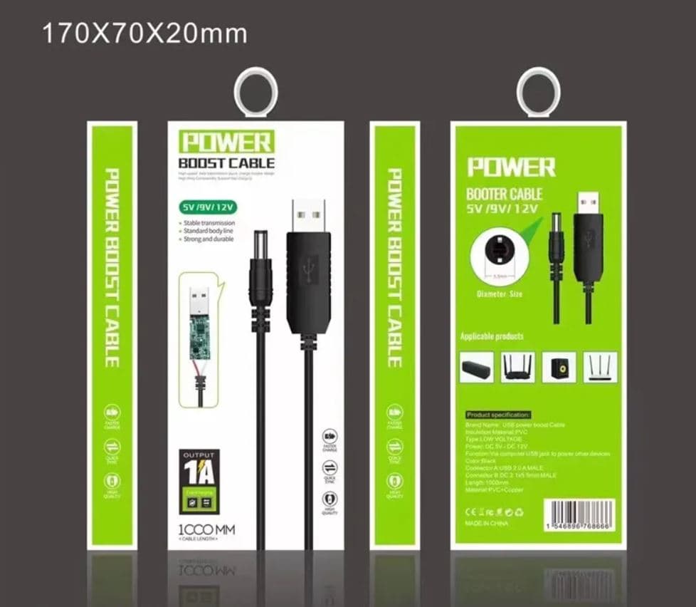 Booster Cable 5V to 12V